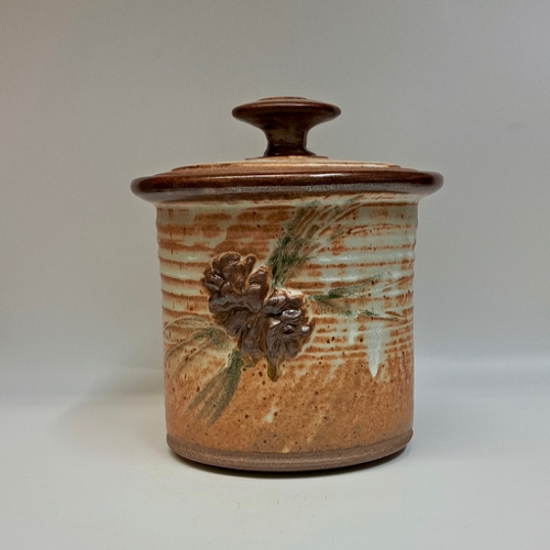 Click to view detail for #230114 Canister, Lidded Pine Cone 6x7 $32